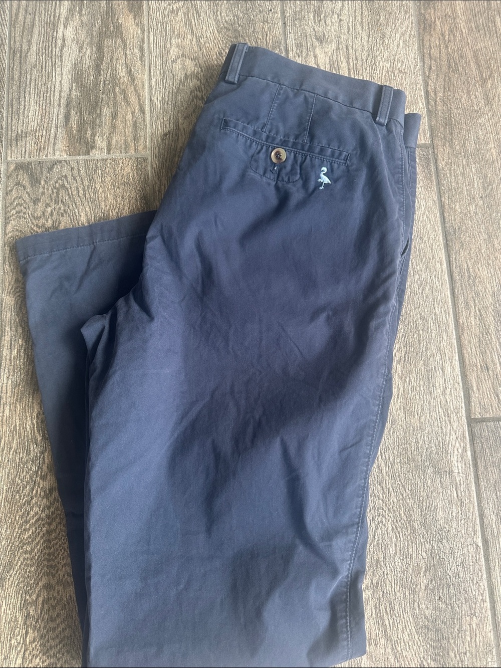 Tailorbyrd Collection Men's Faded Navy Chino Pants Size 34x32 Flamingo Logo